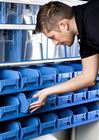 Van equipped by Van Extras with Shelving Units with Plastic Containers